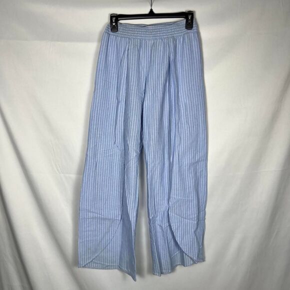 bobi Los Angeles 100% Cotton Pinstripe Wide Leg Pants (XS) - Picture 1 of 8